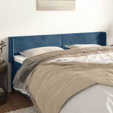  sötétkék bársony szárnyas fejtámla 183x16x78/88 cm ágy és ágykellék
