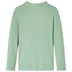  Sötétmenta színű hosszú ujjú gyerekpóló félgarbós nyakkal 92