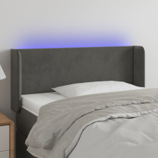  Sötétszürke bársony LED-es fejtámla 83 x 16 x 78/88 cm ágy és ágykellék