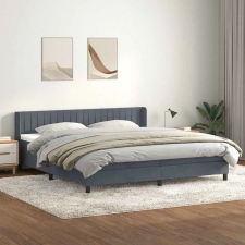  sötétszürke bársony rugós ágy matraccal 180x220 cm ágy és ágykellék