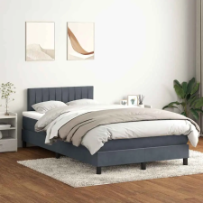 sötétszürke bársony rugós és LED-es ágy matraccal 120x220 cm ágy és ágykellék