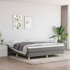  sötétszürke szövet ágykeret matrac nélkül 180 x 200 cm ágy és ágykellék
