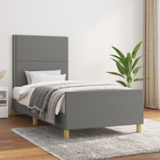 sötétszürke szövet ágykeret matrac nélkül 90x190 cm ágy és ágykellék