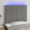  sötétszürke szövet LED-es fejtámla 100x5x118/128 cm