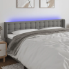  sötétszürke szövet LED-es fejtámla 163 x 16 x 78/88 cm