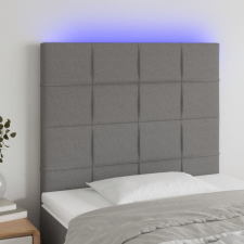  Sötétszürke szövet LED-es fejtámla 80x5x118/128 cm ágy és ágykellék