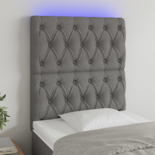  Sötétszürke szövet LED-es fejtámla 80x7x118/128 cm ágy és ágykellék