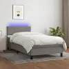  Sötétszürke szövet rugós és LED-es ágy matraccal 90x200 cm