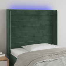 sötétzöld bársony LED-es fejtámla 83x16x118/128 cm ágy és ágykellék