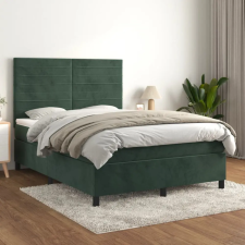  sötétzöld bársony rugós ágy matraccal 140x190 cm ágy és ágykellék
