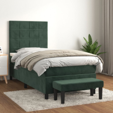  sötétzöld bársony rugós ágy matraccal 80 x 200 cm ágy és ágykellék