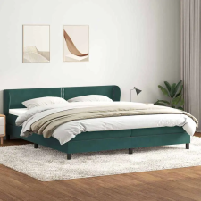  sötétzöld bársony rugós ágy matracokkal 180x220 cm ágy és ágykellék
