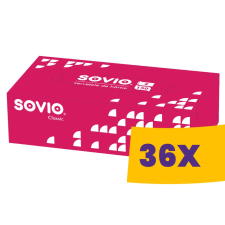 SOVIO dobozos kozmetikai kendő - 2 rétegű, 150 lap (Karton - 36 csomag) higiéniai papíráru