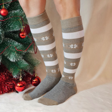 Sox World Női hópihe mintás térdzokni Drapp