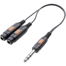 SpeaKa Professional Jack Audio Y adapter [1x Jack-dugó, 6,35 mm-es - 2x Jack alj, 6,35 mm-es] Fekete (SP-7869836) kábel és adapter
