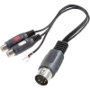 SpeaKa Professional RCA / DIN csatlakozó Audio Y adapter [1x Dióda dugó, 5 pólusú (DIN) - 2x RCA alj] Fekete (SP-7870284)