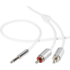 SpeaKa Professional RCA / Jack Audio Csatlakozókábel [2x RCA dugó - 1x Jack dugó, 3,5 mm-es] 0.80 m Fehér SuperSoft köpeny (SP-7870088)