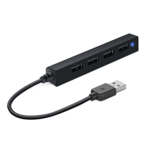 Speedlink USB elosztó-HUB, 4 port, USB, 2.0, SPEEDLINK &quot;Snappy Slim&quot; fekete hub és switch