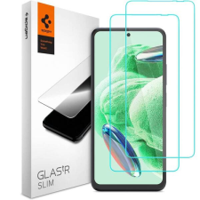 Spigen AGL06048 Xiaomi POCO X5 / Redmi Note 12 Spigen GlastR Slim edzett üveg képernyővédő fólia, 2db-os csomag, átlátszó mobiltelefon kellék