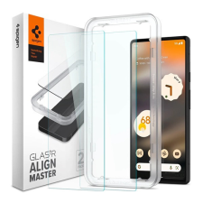Spigen AlignMaster Google Pixel 6a Tempered kijelzővédő fólia (2db) mobiltelefon kellék