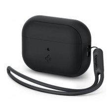 Spigen Apple AirPods Pro 2 szilikon tok csuklópánttal fekete (ACS05479) fülhallgató, fejhallgató tok
