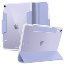 Spigen Apple iPad Air (2020) / iPad Air (2022), mappa tok, légpárnás sarok, közepesen ütésálló, Apple Pencil tartóval, Smart Case, Spigen Ultra Hybrid Pro, átlátszó/lila tablet tok