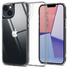 Spigen Apple iPhone 14, Műanyag védőkeret, edzett üveg hátlap, Spigen Quartz Hybrid Crystal, átlátszó tok és táska