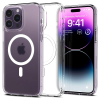 Spigen Apple iPhone 14 Pro Max, Műanyag hátlap védőtok + szilikon keret, Magsafe töltővel kompatibilis, Spigen Ultra Hybrid Mag, áttetsző/fehér (8809811869903)