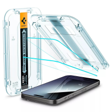 Spigen Apple Iphone 15 edzett üvegfólia ütésálló törésgátló Spigen Ez Fit Clear fólia 3D mobiltelefon kellék