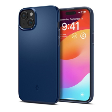 Spigen Apple iPhone 15, Műanyag hátlap védőtok, Spigen Thin Fit, sötétkék tok és táska