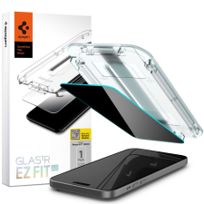 Spigen Apple iPhone 15 Pro, Kijelzővédő fólia, ütésálló fólia (az íves részre is!), Tempered Glass (edzett üveg), Spigen Ez Fit HD Privacy, Clear (TS0250) mobiltelefon kellék