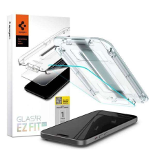 Spigen APPLE iPhone 15, SPIGEN EZ FIT üvegfólia, 1db, 0.2mm, 9H, Átlátszó mobiltelefon kellék