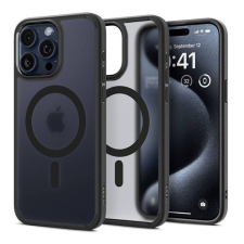 Spigen Apple iPhone 16 Pro, Műanyag hátlap védőtok + szilikon keret, Magsafe töltővel kompatibilis, Spigen Ultra Hybrid Mag Matte, áttetsző/fekete tok és táska