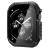 Spigen Apple Watch 10 (46 mm), Műanyag védőkeret, kijelzővédő üveggel, szíj nélkül, közepesen ütésálló, Spigen Tough Armor, fekete