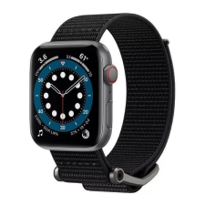 Spigen Apple Watch 4/5/6/7/SE, okosóra szíj, szövet, fekete, 42/44/45mm, Spigen okosóra kellék