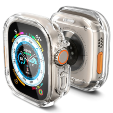 Spigen Apple Watch Ultra (49 mm), Szilikon védőkeret, ütésálló, szíj nélkül, Spigen Ultra Hybrid, átlátszó okosóra kellék