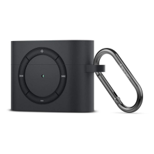 Spigen CLASSIC SHUFFLE szilikon tok (karabiner) FEKETE Apple AirPods Pro fülhallgató, fejhallgató tok
