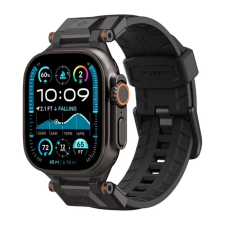 Spigen DURAPRO ARMOR pótszíj (egyedi méret. nagy. szilikon. állítható. fém csat) FEKETE okosóra kellék