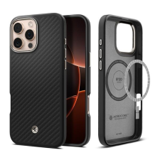 Spigen Enzo Aramid, iPhone 16 Pro, Fekete, Műanyag, Mobiltelefon tok tok és táska