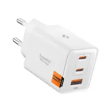 Spigen ESSENTIAL EE473EU hálózati töltő USB+2 Type-C aljzat (47W, PD gyorstöltő 3.0) FEHÉR mobiltelefon kellék