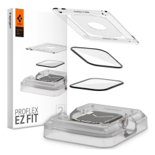 Spigen EZ FIT kijelzővédő üveg 2db (2.5D lekerekített szél, 0.2mm, 9H) FEKETE Apple Watch Series 7 45mm okosóra kellék