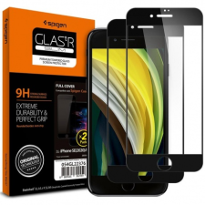 Spigen Full Cover 2-pack üvegfólia iPhone 7/8/SE 2020, fekete mobiltelefon kellék