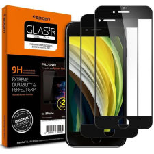 Spigen GLAS.tR Slim Full Cover Apple iPhone SE (2020)/8/7 kijelzővédő fekete kerettel, 2db (AGL01315) mobiltelefon kellék