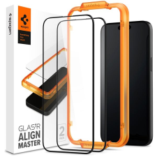 Spigen Glass tR AlignMaster 2 Pack FC Black iPhone 15 Pro Max üvegfólia mobiltelefon kellék