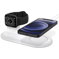 Spigen MagSafe Charger Apple Watch stand 2in1 MagSafe Duo White AMP02797 okosóra kellék