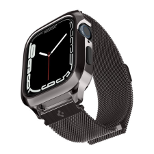 Spigen Metal Fit Pro Apple Watch 8/7 45mm fém szíj, tokkal, grafit fekete okosóra kellék