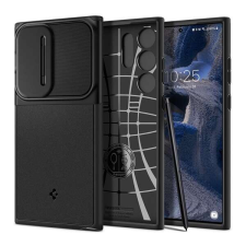 Spigen OPTIK ARMOR műanyag telefonvédő (szilikon keret, kameravédő) FEKETE tok és táska