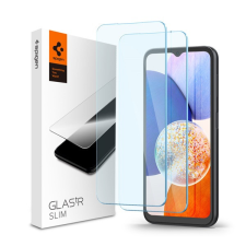 Spigen &quot;Glas.tR SLIM&quot; Samsung Galaxy A14 5G Tempered kijelzővédő fólia (2db) mobiltelefon kellék