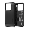 Spigen RUGGED ARMOR szilikon telefonvédő (ütésállóság, légpárnás sarok, karbon minta) FEKETE Xiaomi 15