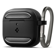 Spigen Rugged Armor tok AirPods 4 - fekete fülhallgató, fejhallgató tok